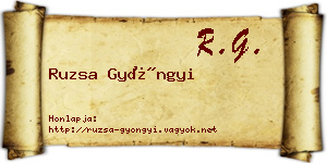 Ruzsa Gyöngyi névjegykártya