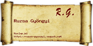 Ruzsa Gyöngyi névjegykártya